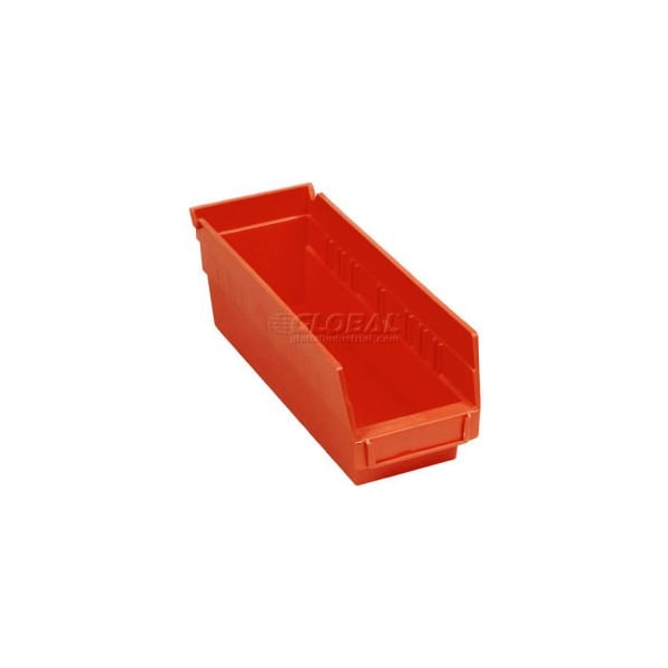 Quantum Storage Systems Shelf Storage Bin, Plastic, Red, 24 PK QSB101RD - main